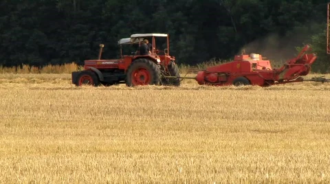 Straw baling Stock Footage 803930