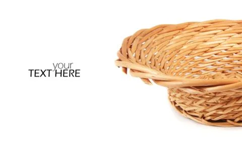 Straw basket with the copy space Stock Photos