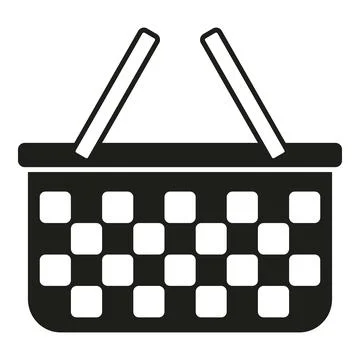 Straw basket icon simple vector. Picnic hamper Stock Illustration