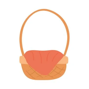 Straw basket spring isolated icon Stock Illustration