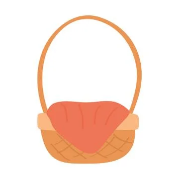 Straw basket spring isolated icon 스톡 일러스트