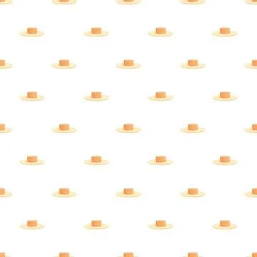 Straw boater hat pattern on white background Stock Illustration