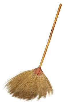 Straw broom Stock Photos