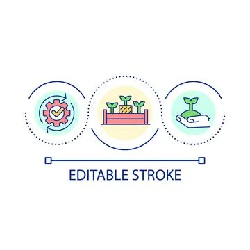 Straw compost gardening method loop concept icon Ilustración de archivo