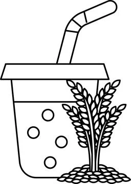 A straw is in a cup of liquid Stock Illustration