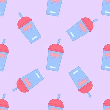 Straw cup pattern Stock Illustration
