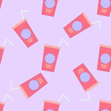Straw cup pattern Stock Illustration