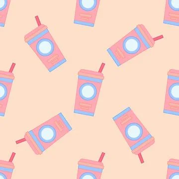 Straw cup pattern Stock Illustration