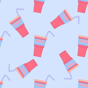 Straw cup pattern Stock Illustration