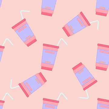 Straw cup pattern Stock Illustration