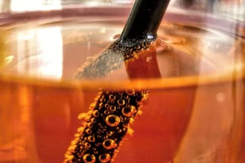 Straw in the Drink with Water Reflection Effect Stock Photos