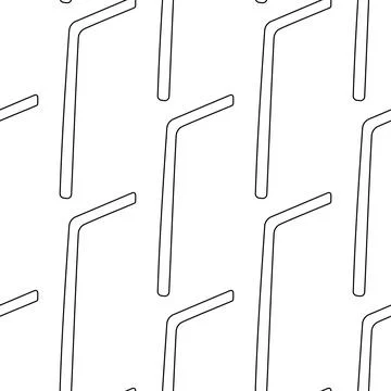 Straw drinks paper eco zero wast line Stock Illustration