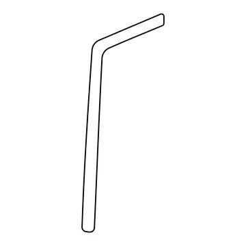 Straw drinks paper eco zero wast  line Stock Photos