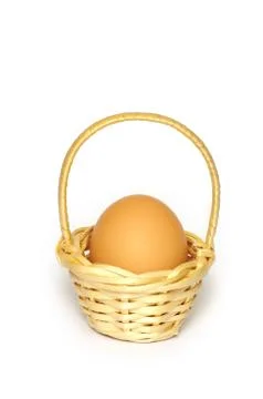 Straw handbasked from a egg. Stock Photos