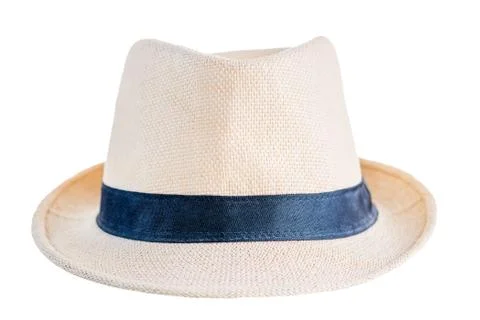 Straw hat closeup on a white background isolated Stock Photos