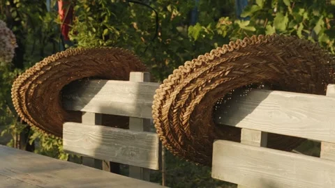 A straw hat. Stock Footage 262256001