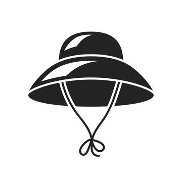 Straw hat icon in flat style. Summer headgear vector illustration on isolat.. Stock Illustration