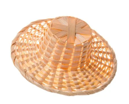 Straw hat isolated on white background, close up Fotos Stock