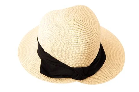 Straw Hat isolated on white background Stock Photos