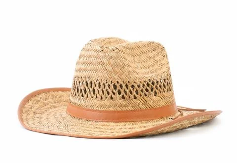 Straw hat isolated on white Stock Photos