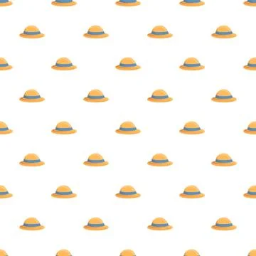 Straw hat pattern creating seamless summer design Stock Illustration