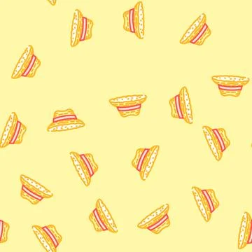 Straw hat redneck vector seamless pattern Stock Illustration