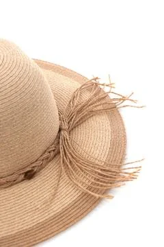 Straw hat with ribbon Stock Photos