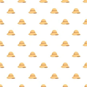 Straw hat seamless pattern protecting from summer sun Stock Illustration