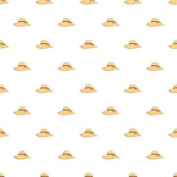 Straw hat seamless pattern representing summer and vacation fashion イラスト素材