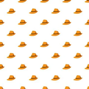 Straw hat seamless pattern for summer vacation apparel Stock Illustration