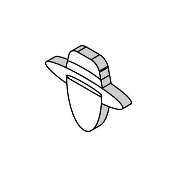 Straw hat summer isometric icon vector illustration Stock Illustration