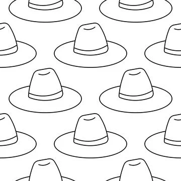 Straw hat Summer pattern Protect head sun Illustrazione stock