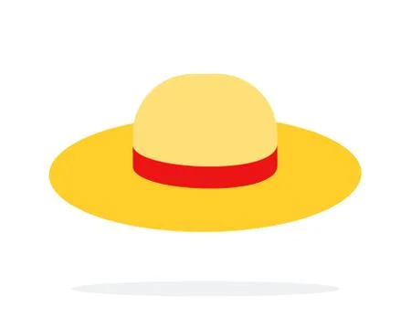 Straw hat vector flat isolated Stock Illustration