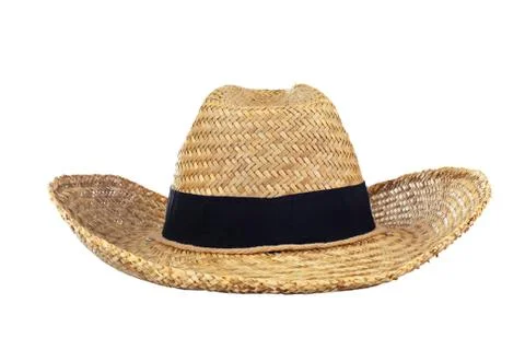 Straw hat on white Stock Photos