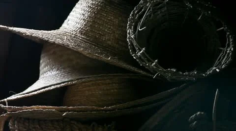 Straw hats Stock Footage 11142651