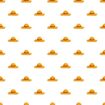 Straw hats forming seamless background pattern for summer Stock Illustration