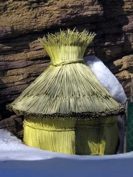Straw house Stock Photos
