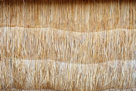 Straw House Wall Background. Stock Photos