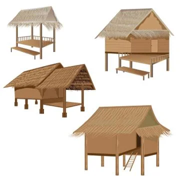 Straw hut vector design Stock Illustration