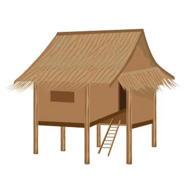 Straw hut vector design Stock Illustration