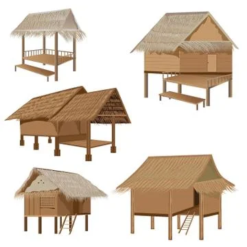 Straw hut vector design Stock Illustration