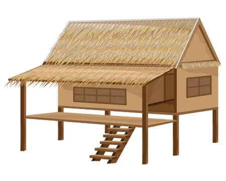 Straw hut vector design Stock Illustration