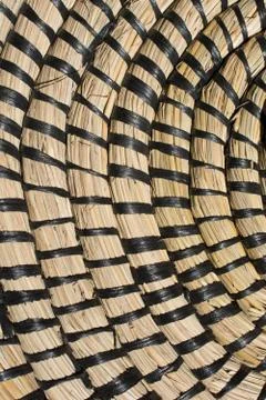 Straw mat pattern as background surface Stock Photos