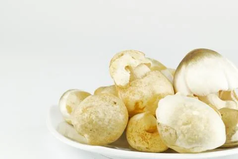 Straw mushroom  on white background Stock Photos