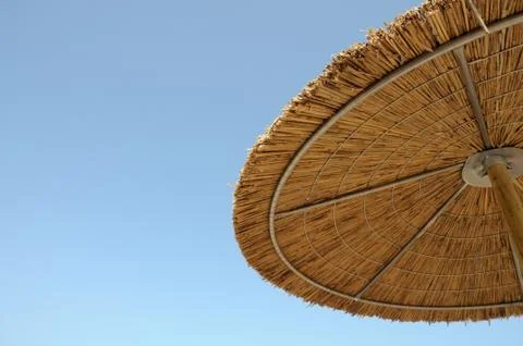 Straw parasol Stock-Fotos