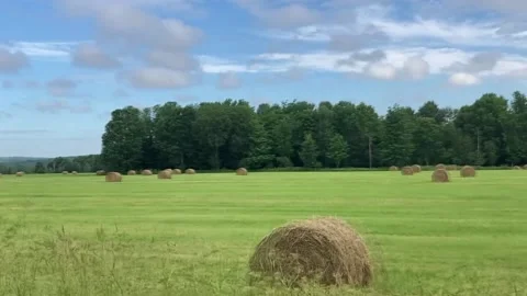 Straw rollers from Canada Stock Footage 134357424
