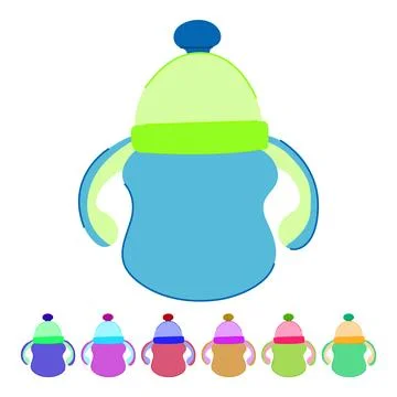Straw sippy cup vector cartoon graphic Stock Illustration
