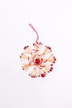 Straw snowflakes Stock Photos