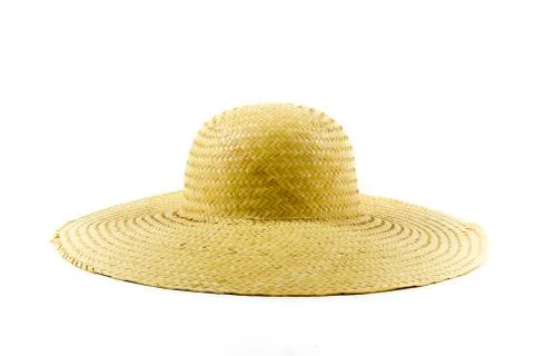 Straw summer hat on a white background Foto stock