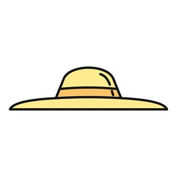 Straw sun hat icon representing summer vacation fashion Stock Illustration